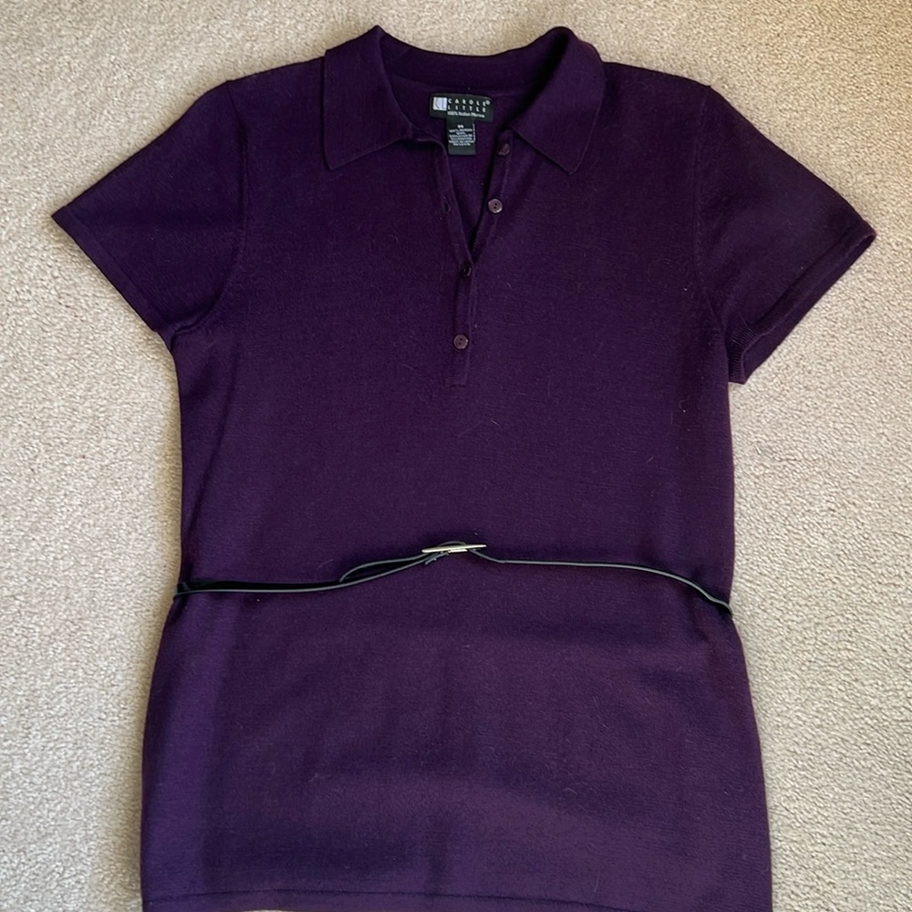 Carole LITTLE purple merino sweater - Size Medium